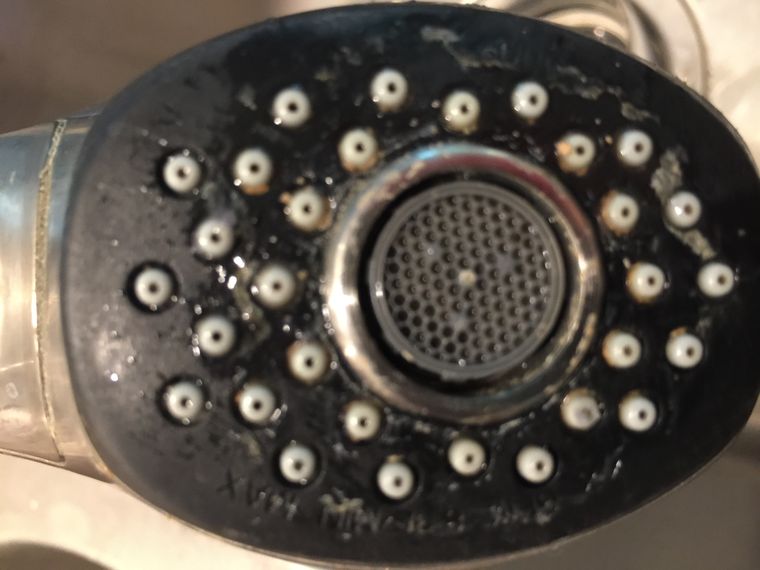 Hard water scale without treatment